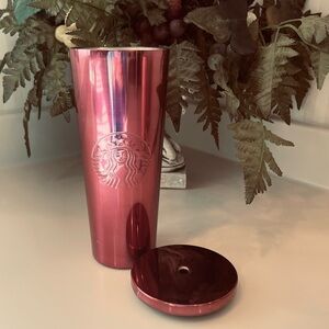 Starbucks Berry Pink 2016 Stainless Steel Cold Beverage Tumbler 24 oz.
